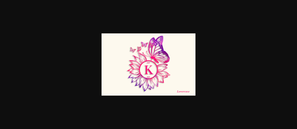 Sunflower Butterfly Monogram Font Poster 8