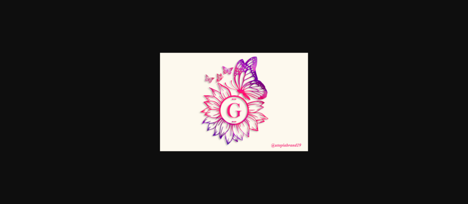 Sunflower Butterfly Monogram Font Poster 11