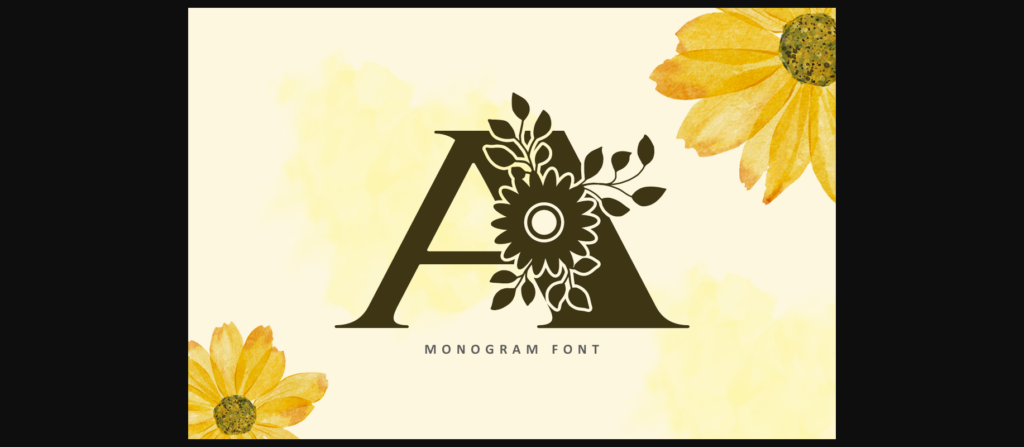 Sunflower Monogram Font Poster 3