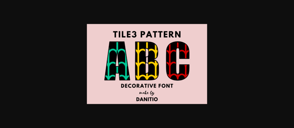 Tile 3 Pattern Font Poster 3