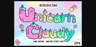 Unicorn Cloudy Font Poster 1