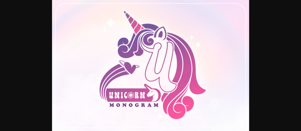 Unicorn Monogram Font Poster 3