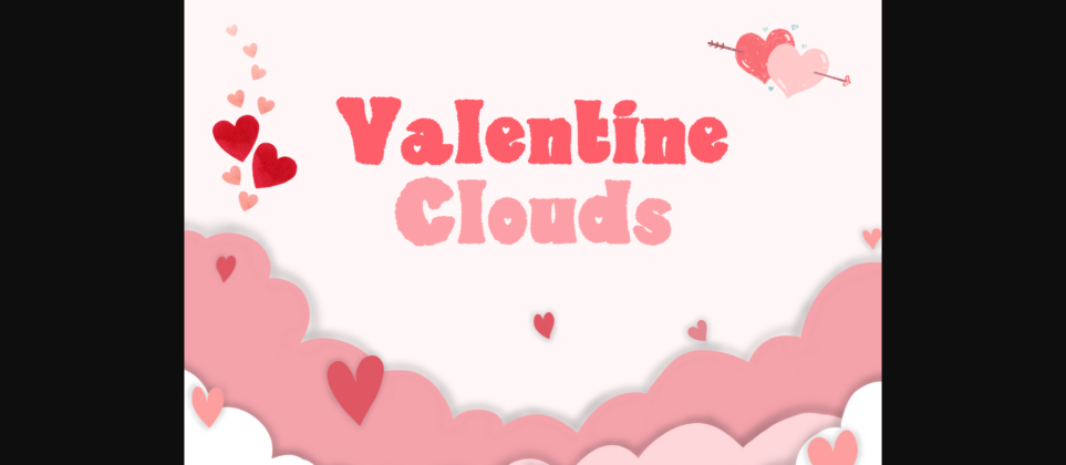 Valentine Clouds Font Poster 3