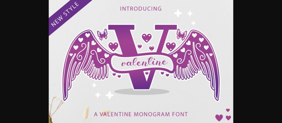 Valentine Monogram Font Poster 3