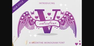 Valentine Monogram Font Poster 1