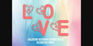 Valentine Rosemary Springs Heart Font Poster 1