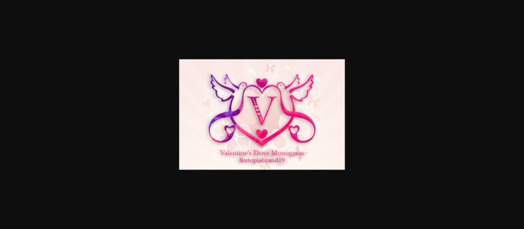 Valentines Dove Monogram Font Poster 3