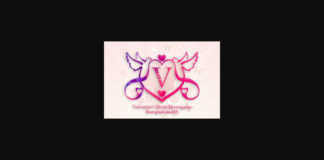 Valentines Dove Monogram Font Poster 1