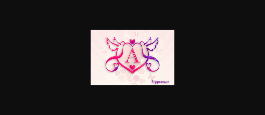 Valentines Dove Monogram Font Poster 4