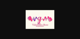 Valentines Rose Monogram Font Poster 1