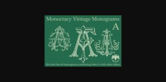 Vintage Monograms a Font Poster 1