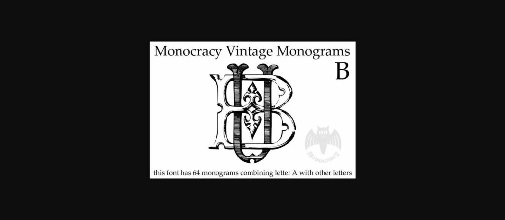 Vintage Monograms B Font Poster 4