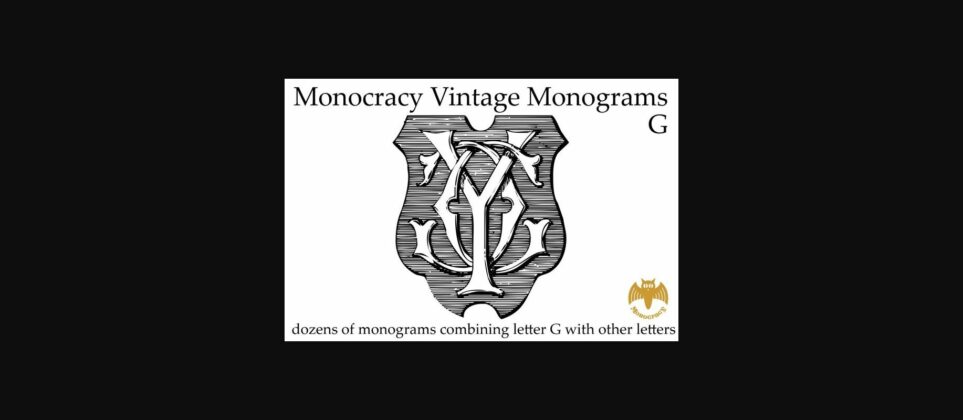 Vintage Monograms G Font Poster 3