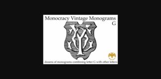 Vintage Monograms G Font Poster 1