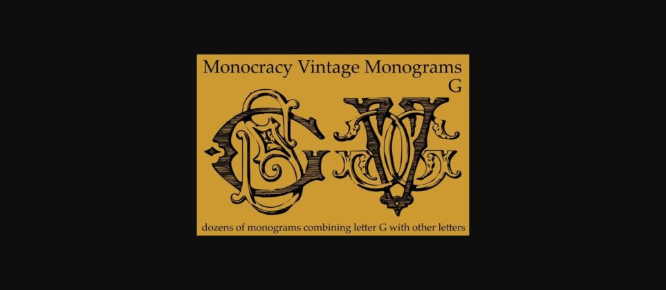 Vintage Monograms G Font Poster 4