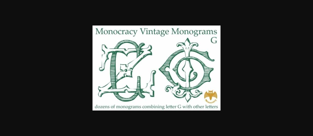 Vintage Monograms G Font Poster 5