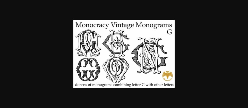 Vintage Monograms G Font Poster 6