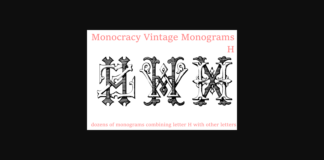 Vintage Monograms H Font Poster 1