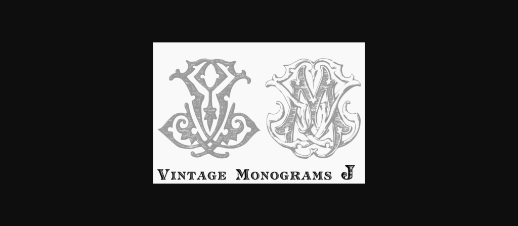 Vintage Monograms J Font Poster 2