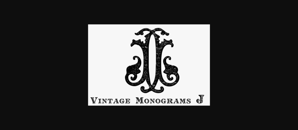 Vintage Monograms J Font Poster 6