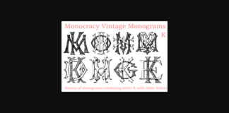 Vintage Monograms K Font Poster 1