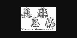 Vintage Monograms L Font Poster 1