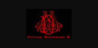 Vintage Monograms M Font Poster 1