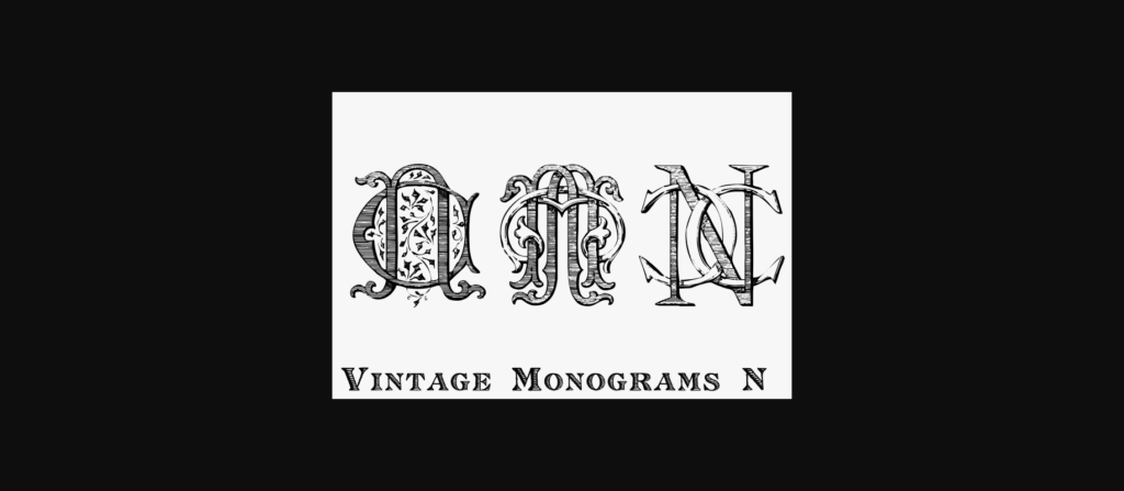 Vintage Monograms N Font Poster 3