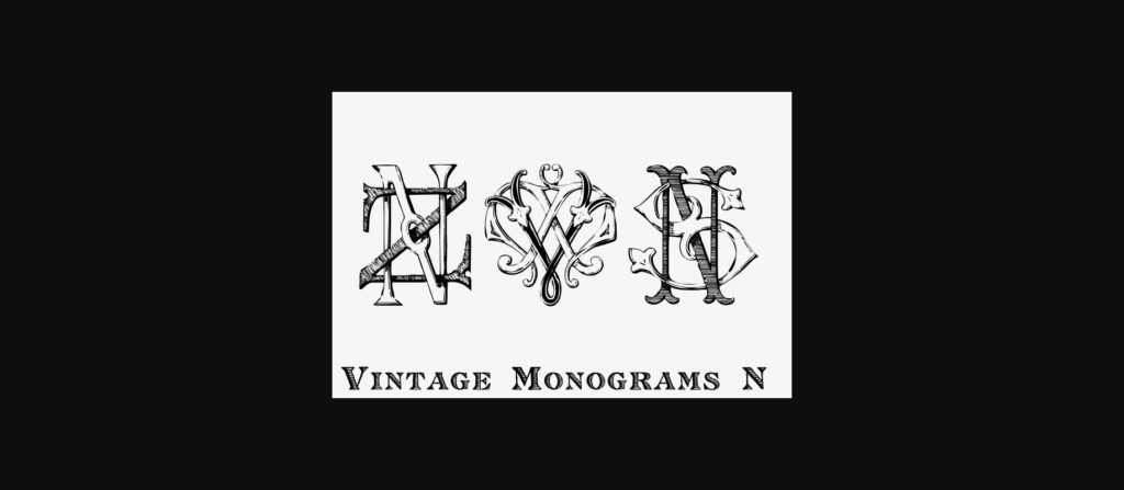 Vintage Monograms N Font Poster 4