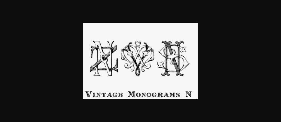 Vintage Monograms N Font Poster 4