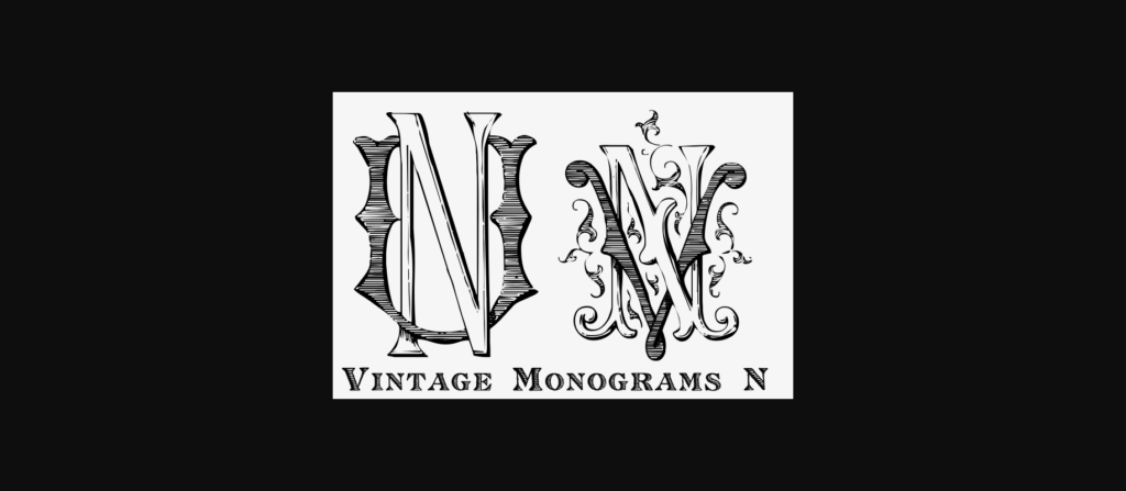 Vintage Monograms N Font Poster 5