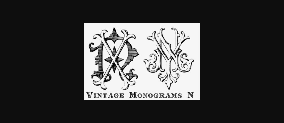 Vintage Monograms N Font Poster 6