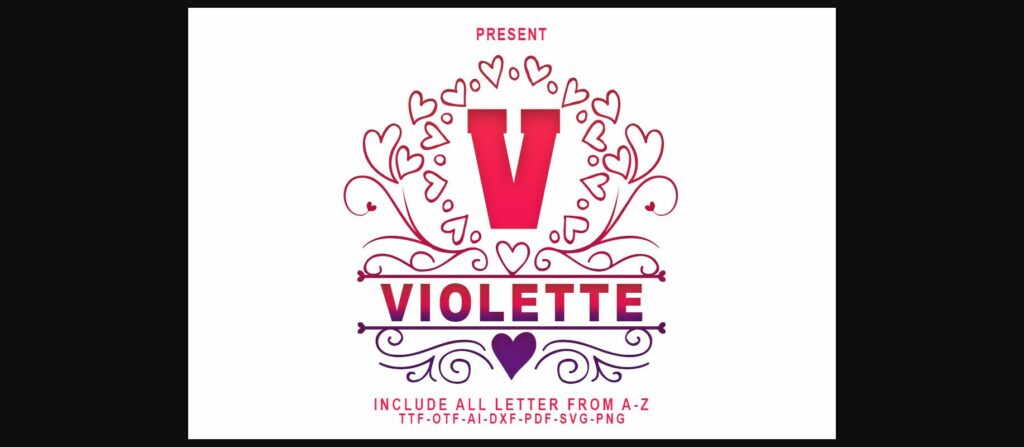 Violette Lovely Monogram Font Poster 3