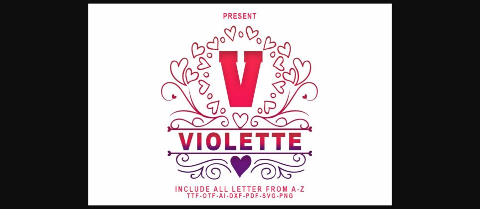 Violette Lovely Monogram Font Poster 3