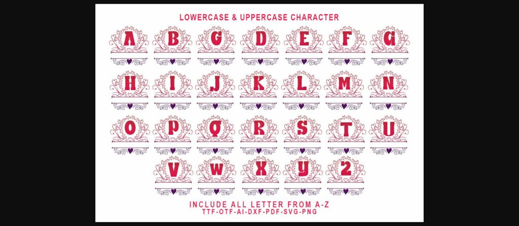 Violette Lovely Monogram Font Poster 5