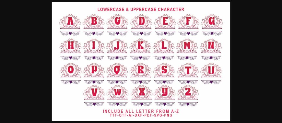 Violette Lovely Monogram Font Poster 5