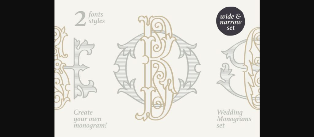 Wedding Monograms Font Poster 3