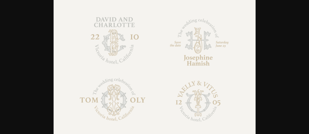 Wedding Monograms Font Poster 6