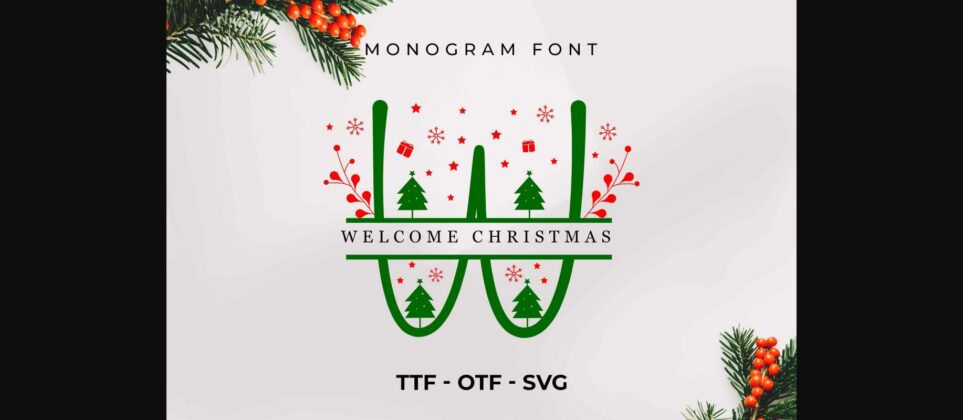 Welcome Christmas Monogram Font Poster 3