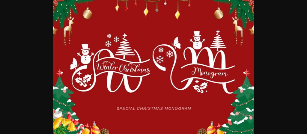 Winter Christmas Monogram Font Poster 1