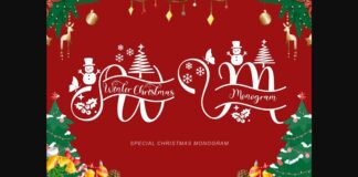 Winter Christmas Monogram Font Poster 1