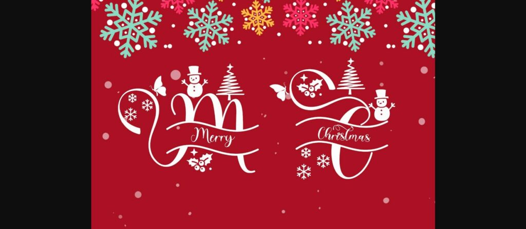 Winter Christmas Monogram Font Poster 4