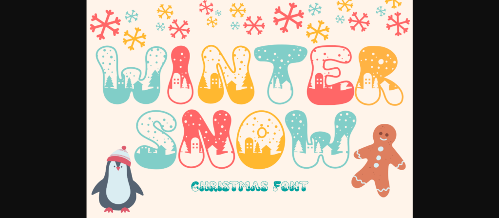 Winter Snow Font Poster 3