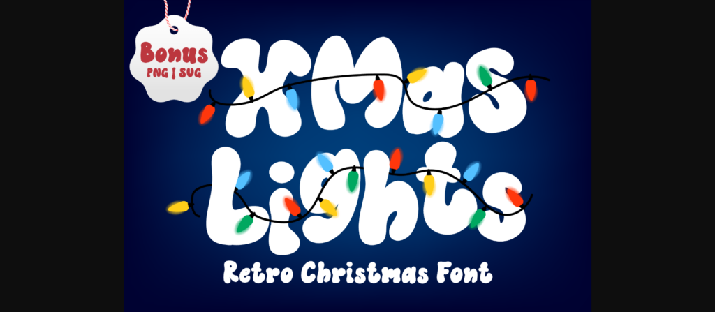 Xmas Lights Font Poster 3