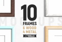 10 Frames - Wood & Metal + 7 Walls Poster 1