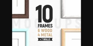 10 Frames - Wood & Metal + 7 Walls Poster 1