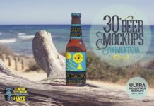 30 Beer Mockups in Formentera Poster 1
