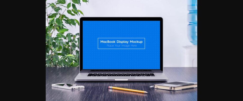 5 Workplace MacBook Display Mockups Poster 4