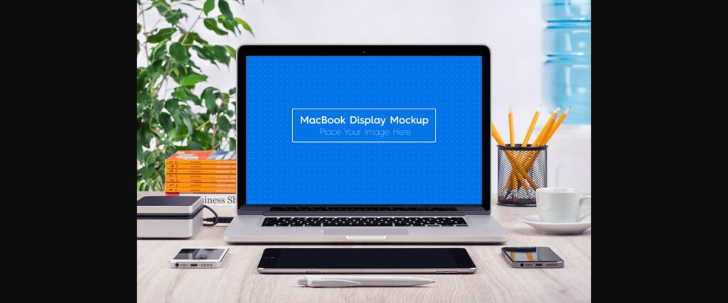 5 Workplace MacBook Display Mockups Poster 5