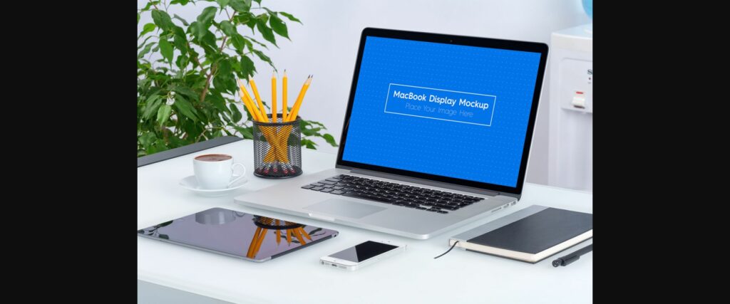 5 Workplace MacBook Display Mockups Poster 7